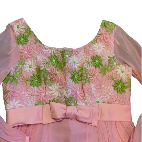 Vintage Ladies Union Floral Hand Embroidered Dress S - Picture 9 of 13